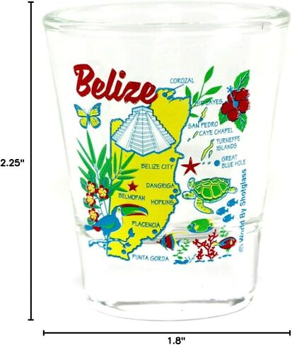 Belize Map Clear Shot Glass in Saudi Arabia