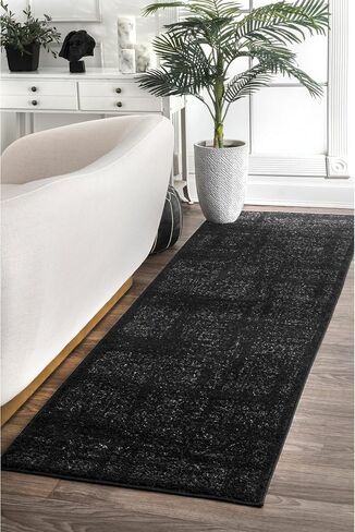 nuLOOM Arlena Vintage Traditional Area Rug - 7x9 Area Rug Modern/Contemporary Black/Grey Rugs for Living Room Bedroom Dining Room Kitchen in Saudi Arabia
