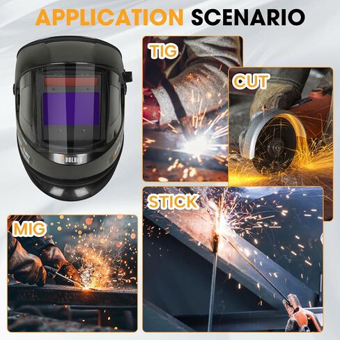 MDOLDES， Large Angle True Color Solar Automatic dimming Welding Helmet, 4 arc sensors with Wide Shading Range of 4/5/9-13, Welding mask Suitable for TIG MIG ARC Welding mas in Saudi Arabia