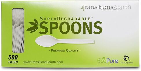 Biodegradable EcoPure Spoon - Box of 500 (6 Inches) - Earth-Friendly, BPA-Free, Heavy Duty, Heat Resistant, Recyclable Utensils in Saudi Arabia