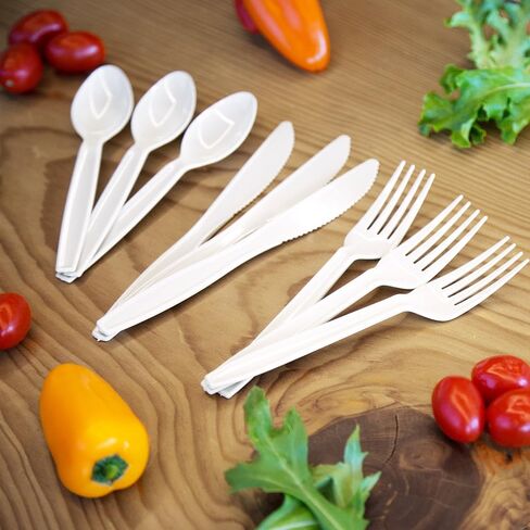 Biodegradable EcoPure Spoon - Box of 500 (6 Inches) - Earth-Friendly, BPA-Free, Heavy Duty, Heat Resistant, Recyclable Utensils in Saudi Arabia