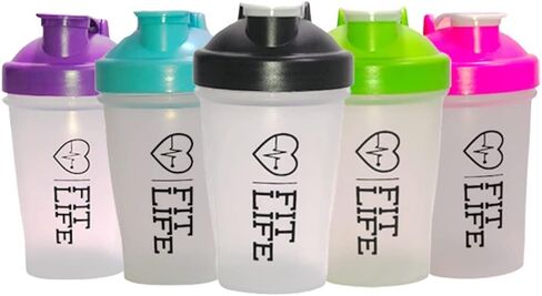 Fit Life Shaker Bottle Classic 13.5oz/400ml Shaker Bottle for Protein Mixes, Water Bottle & Pre Workout Bottle Blender Mixer Cup, Dishwasher Safe & Leak Proof (Green) in Saudi Arabia
