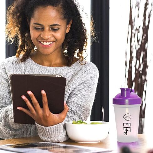 Fit Life Shaker Bottle Classic 13.5oz/400ml Shaker Bottle for Protein Mixes, Water Bottle & Pre Workout Bottle Blender Mixer Cup, Dishwasher Safe & Leak Proof (Green) in Saudi Arabia