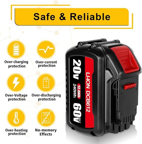 DSANKE DCB606 20V/60V 9.0Ah Battery Replace for DeWalt 60V Flexvolt Battery Compatible with DeWalt DCB606 DCB612 DCB606-2 DCB609 DCB609-2 DCB204 DCB205 DCB206 20V/60V/120V MAX Cordless Power Tools in Saudi Arabia