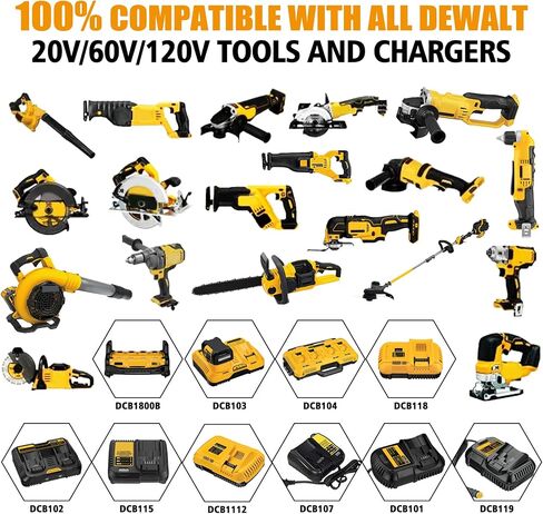 DSANKE DCB606 20V/60V 9.0Ah Battery Replace for DeWalt 60V Flexvolt Battery Compatible with DeWalt DCB606 DCB612 DCB606-2 DCB609 DCB609-2 DCB204 DCB205 DCB206 20V/60V/120V MAX Cordless Power Tools in Saudi Arabia