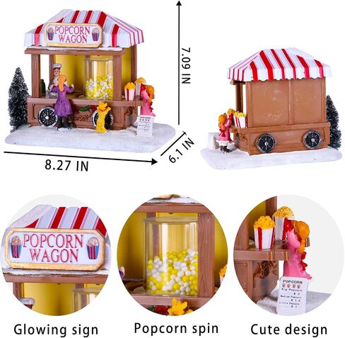 Christmas Village Houses, Christmas House with Warm Light Battery Operate, Christmas Village Accessories Home Tabletop Decoration Xmas Gifts (A) in Saudi Arabia