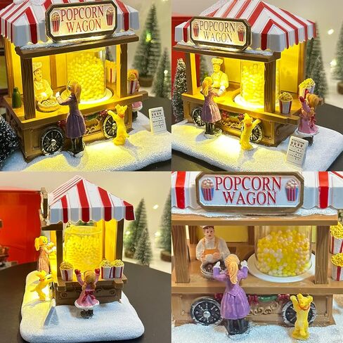 Christmas Village Houses, Christmas House with Warm Light Battery Operate, Christmas Village Accessories Home Tabletop Decoration Xmas Gifts (A) in Saudi Arabia
