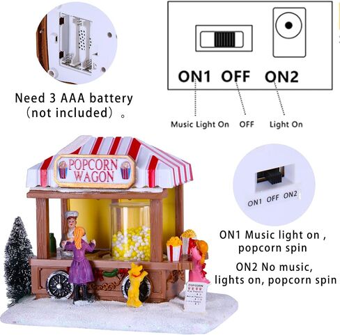 Christmas Village Houses, Christmas House with Warm Light Battery Operate, Christmas Village Accessories Home Tabletop Decoration Xmas Gifts (A) in Saudi Arabia