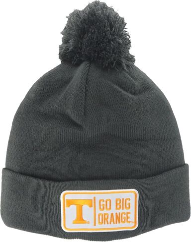ZHATS Standard NCAA Officially Licensed Pom Beanie Patch Defer Charcoal, Grey, One Size in Saudi Arabia