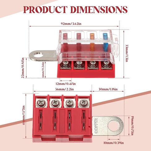 كتلة الصمامات البحرية RV كتلة الصمامات ذات 4 اتجاهات مع 4 صمامات شفرة وغطاء مقاوم للماء لتوزيع الطاقة كتلة القارب الكهربائية لوحة الصمامات صندوق حامل كتلة للسيارات والشاحنات، بحد أقصى 32 فولت in Kuwait