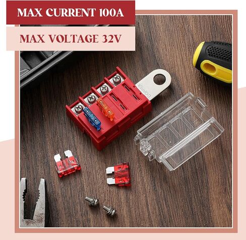 كتلة الصمامات البحرية RV كتلة الصمامات ذات 4 اتجاهات مع 4 صمامات شفرة وغطاء مقاوم للماء لتوزيع الطاقة كتلة القارب الكهربائية لوحة الصمامات صندوق حامل كتلة للسيارات والشاحنات، بحد أقصى 32 فولت in Kuwait