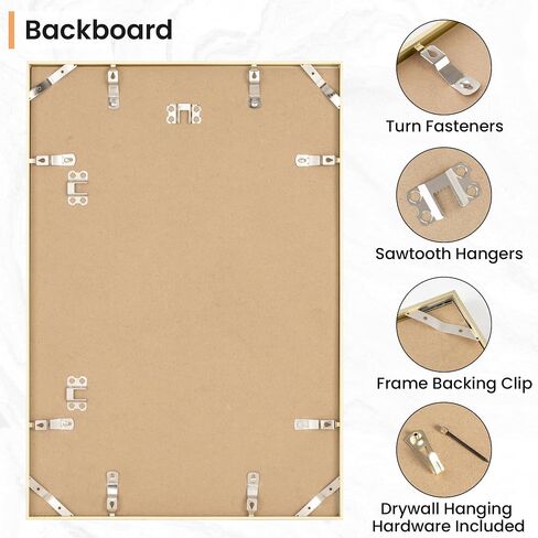 8x10 Metal Picture Frame with Mat for 5x7 Photo | 8 x 10 Aluminum Photo Frame with Tempered Glass | Wall or Tabletop Picture Frame Collection | Wall Hook Included (Set of 1, Gold) in Kuwait