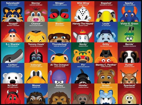 أحجية رياضية مكونة من 100 قطعة من ماستربيس للأطفال - أحجية NHL Mascots 100 قطعة - 14 بوصة × 19 بوصة in Saudi Arabia