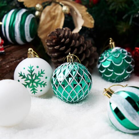 Joiedomi 36 Pcs Red and White Christmas Ball Ornaments Set, 2.36" Shatterproof Christmas Hanging Tree Decoration, Xmas Balls Ornaments for Tree Present Banister Wreath Garland Indoor Party Supplies in Saudi Arabia