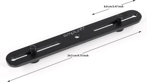Stereo Array Spacing Bar Microphone Mount with Ruled Markings - Holds 2 Mics - X-Y and ORTF Mic T-Bar Bracket, Fits 3/8" and 5/8" Mic Stands with Included Adapter (MIC-BAR-CLIP-MARK) in Saudi Arabia