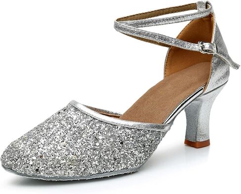 Rosefinch Women's Professional Latin Dance Shoes Satin Salsa Ballroom Wedding Dancing Shoes in Kuwait
