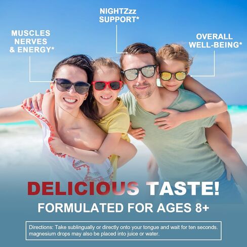 Magnesium Glycinate Liquid Spray with Citrate, Taurate, Oxide, Malate Calm Magnesium Liquid Drops Potassium Magnesium Complex L-Theanine Supplement D3,K2,B6 for Sleep,Leg Cramps,Heart,Muscle -2 Fl Oz in Kuwait