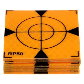 HARFINGTON 20pcs Survey Reflector Sheets 50mm Self-Adhesive Reflective Tape Survey Target Mark for Total Stations, Yellow