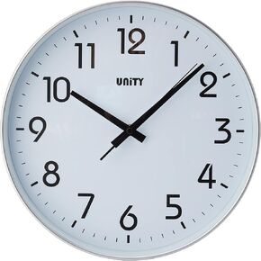 Unity Wall Clock, Fradley, Silent Sweep, Modern, White, 30cm / 12-inch