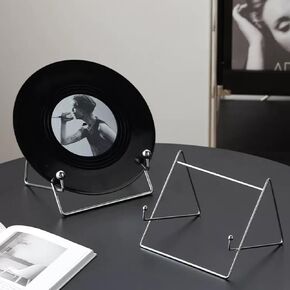 Sunset Wall Clock Holder, Multifunctional Metal Reading Stand, Record Magazine Display Holder, Small Book Rest for Kitchen Countertops (Silver)