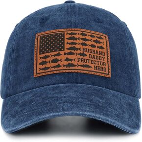 Unique Fishing Gifts for Dad Husband Grandpa - Men's Fishing Hats Cotton Baseball Cap Perfect for Fishing and Daily Use