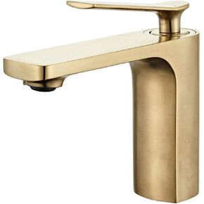 Modern Single Handle Bathroom Basin Faucet Laundry Vanity Sink Faucet Brushed Nickel Gold Finish Lavatory Faucet