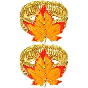 LUOZZY 2pcs Thanksgiving Curtain Tieback Maple Leaf Curtain Ties Autumn Curtain Holders Spring Curtain Holdback for Fall Harvest - Orange