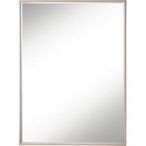 Wall Decorative Mirror with Frame 24.37x32.24 Inch Light Wooden Color Copper-Free