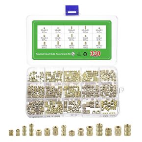 uxcell 460Pcs M2 M3 M4 M5 Knurled Insert Nuts, Brass Knurled Threaded Embedment Nuts 3D Printing Brass Nuts for 3D Printing Parts Laptop Automotive Plastic Shell