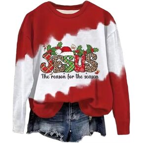 AIMITAG Jesus Is The Reason For The Season Sweatshirt Womens Christmas Day Gift Faith Christian Tops Religious Pullover