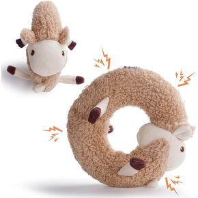 Squeaky Plush Alpaca Dog Toy - Soft Stuffed Cute Animal Dog Chew Toy for Small, Medium and Large Breed with Squeeze-Anywhere Sqeaekers, Funny Interactive Pet Supplie