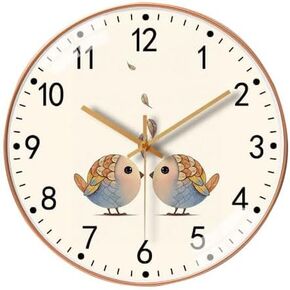 Wall Clock 8 Inch Silent Non Ticking, Round Wall Clock Retro Battery Operated Wall Clocks Minimalist Clock Decorative for Kitchen Home