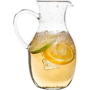 Simax Large Glass Pitcher With Spout, 2.5 Qt Glass Pitchers With Handle, Borosilicate Glass Sangria Pitcher, Big Water Pitcher Glass, Angled Cylinder Design Sangria Pitchers, 80 Oz Cocktail Pitcher