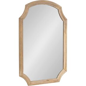 Kate and Laurel Carlow Vintage Wood Scalloped Arch Mirror, 23 x 32, Natural Wood, Traditional Decorative Arched Mirror for Use as Vanity Bathroom Mirror or Scallop Entryway Mirror
