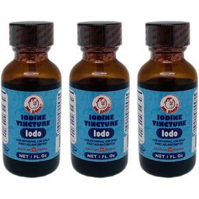 Dr Sana Iodine Tincture. First Aid Antiseptic. Prevents Infection in Minor Scrapes, Cuts, Bruises and Burns. 1 fl.oz. Pack of 3