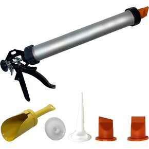 EXCEPTIONAL PRODUCTS – EP26 – MORTAR POINTING GROUTING GUN – 26oz Capacity – 12:1 Trigger Pull – Use for Brick, Stone, Cement Mortar or Grout-Includes (3) Tips, Fill Scoop & extra Plunger Tip (1)