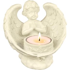 Retro Angel Figurines Candle Holder, Prayer Cherub Tealight Holder, Angel Wings Candlesticks, Angel Statue Votive Candle Holders for Home Decor, Angel Sculpture Memorial Statue, Sympathy Gift