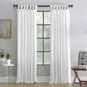 Archaeo Washed Cotton Twist Tab Curtain, 52" x 108", White