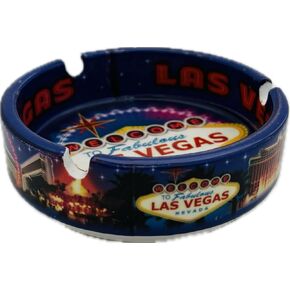 Las Vegas Sign and Skyline Themed Ashtray (Black)