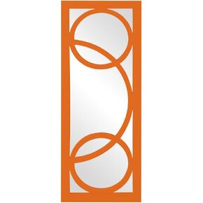 Howard Elliot Dynasty Decorative Rectangular Mirror for Wall, Large Mirror with Circular Overlay Finished in a Bright Silver Leaf, Accent Mirror for Living Room, Entryway & Bedroom, 13 x 38 Inch