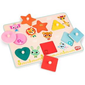 B. toys- Peek & Explore Puzzle 4-Pack- – Wood Toys for Toddlers, Kids – 8 Pieces Each – Vehicles, Trucks, Animals, Barnyard – 2 Years +