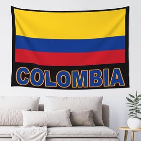 POPOCRACY Colombian-Flag-Colombia Wall Tapestry Hanging Decoration Beach Blanket For Living Room For College Dorm Bedroom Indoor Tapestries 60x40 In Wall Deco