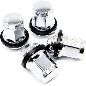 Set of 4 Veritek 12x1.5 Chrome Radius Ball Seat OEM Factory with Removeable Washer Style 1.40 Lug Nuts for Honda Acura Steel Wheels Hubcaps VPE-1907WR4