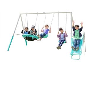 مجموعة أرجوحة معدنية من Sportspower Super Saucer: 2 أرجوحة