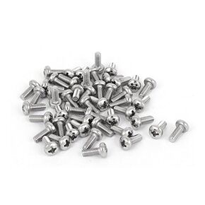 TOP-VIGOR 50Pcs M2.5 x 6mm Cross Pan Head Machine Screws, Phillips Round Head Screws Bolts for Machinery, Furniture, Car, Motorcycle Repair, Electronic Products, Ship Assembly, and DIY