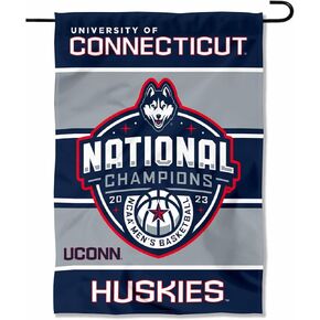 College Flags & Banners Co. Connecticut Huskies UCONN 2023 Basketball National Champs Double Sided Garden Banner Flag