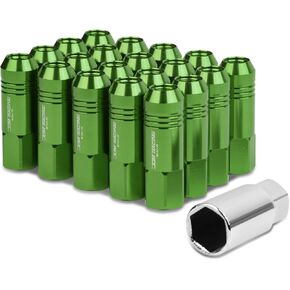 Auto Dynasty M12 x 1.25 Open End Design 20-Piece Aluminum Alloy Wheel Lug Nuts +1 X Deep Drive Extension (Blue)