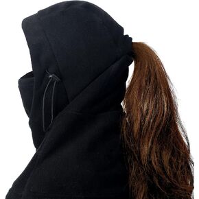 SATINIOR Balaclava Ski Mask with a Ponytail Opening Winter Full Face Mask for Men Women Windproof Weather Outdoors Cover for Men Women Black in Saudi Arabia