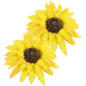 VOSAREA 2pcs Sunflower Curtain Tieback Clips Yellow Flower Curtain Tiebacks Decorative Tie Back Window Drape Holdbacks for Summer Kitchen Home Decor