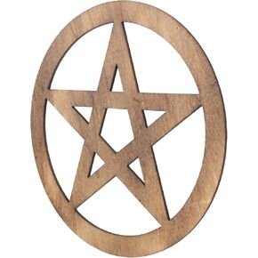 Zerodeko Home Decor Vintage Decor Wooden Pentacle Wall Sign Pentagram Wall Hanging Wall Decor Art Astrology Ornaments for Tarot Wicca Pagan Ritual Decor Black Home Decor Vintage Decor